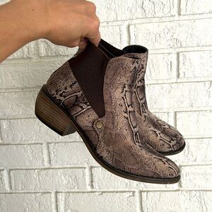 Buckle Brand Mia Ankle Booties With Snake Print